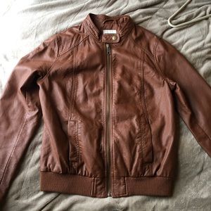 Old Navy Faux Leather Bomber Jacket